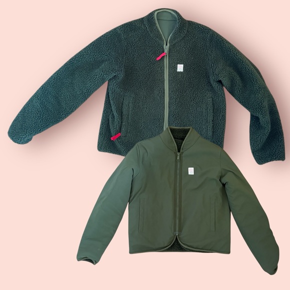 Topo Designs reversible Sherpa jacket in olive green - Picture 1 of 5